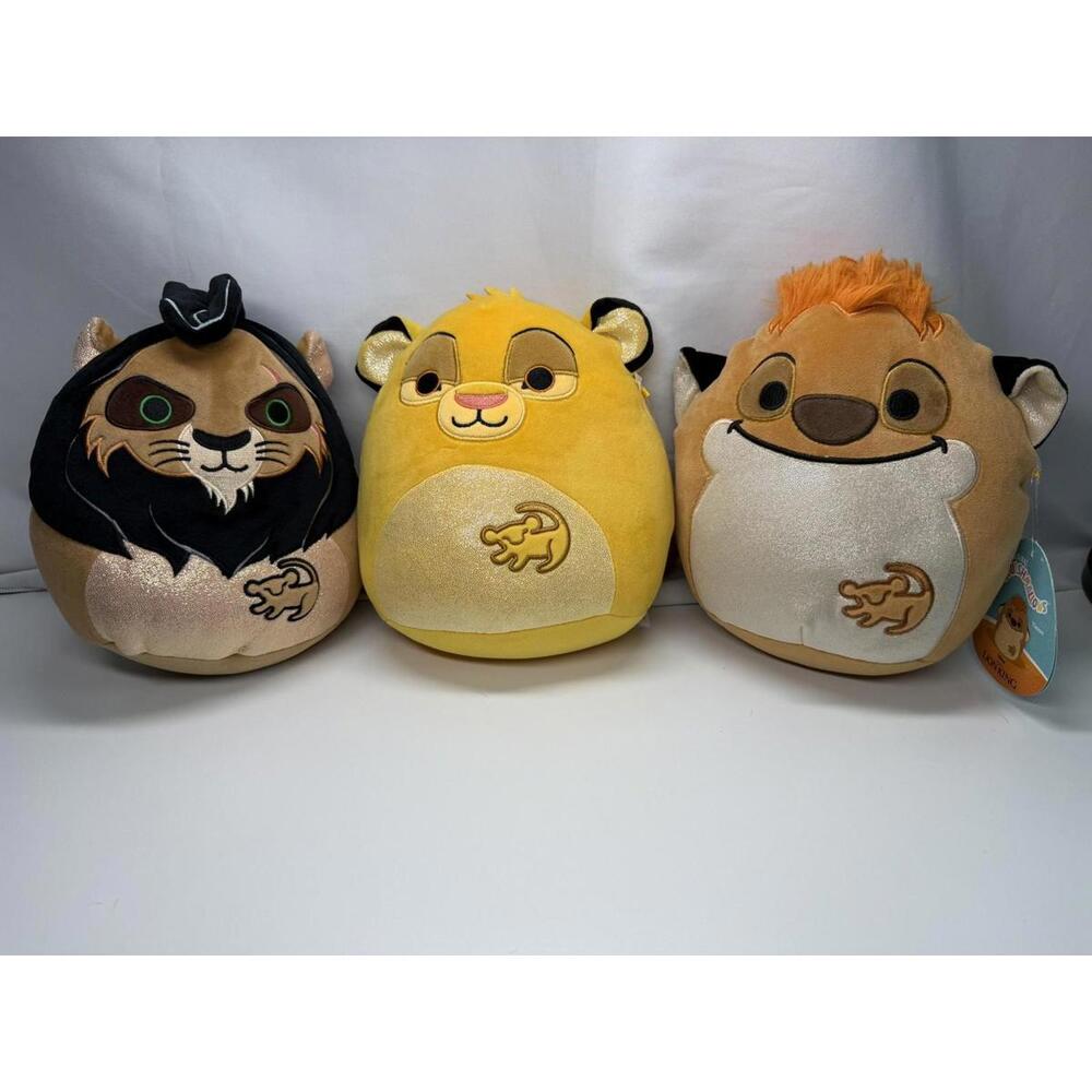 Squishmallows Disney Lion King Plush Lot Scar Simba‎ Timon Set of 3 Kellytoy